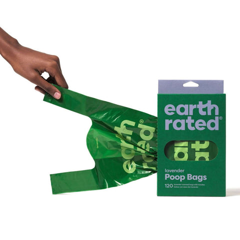 Earth Rated Hundeposer m Håndtak 120stk Lavendel