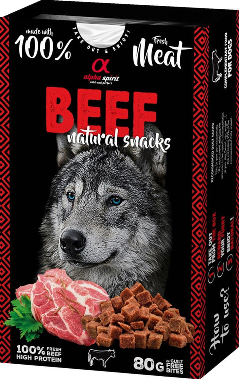 Alpha Spirit Naturals Hundesnacks Beef 80g