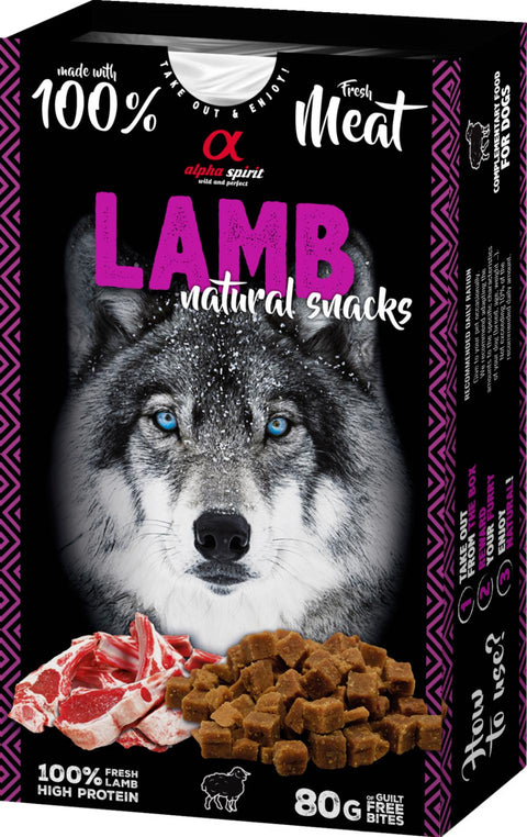 Alpha Spirit Naturals Hundesnacks Lamb 80g