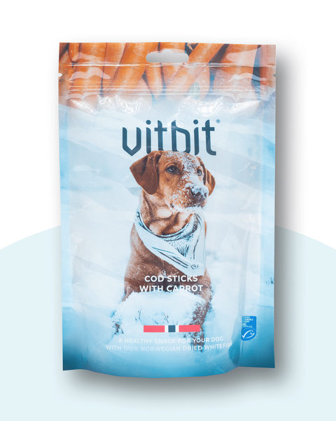 Vitbit Cod Sticks med Gulrot 100g